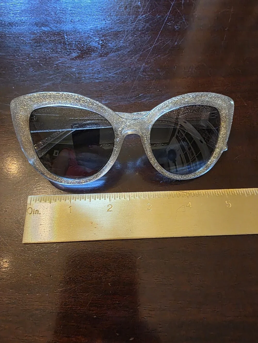Kate Spade Gold Glitter Cat Eye Sunglasses With Case